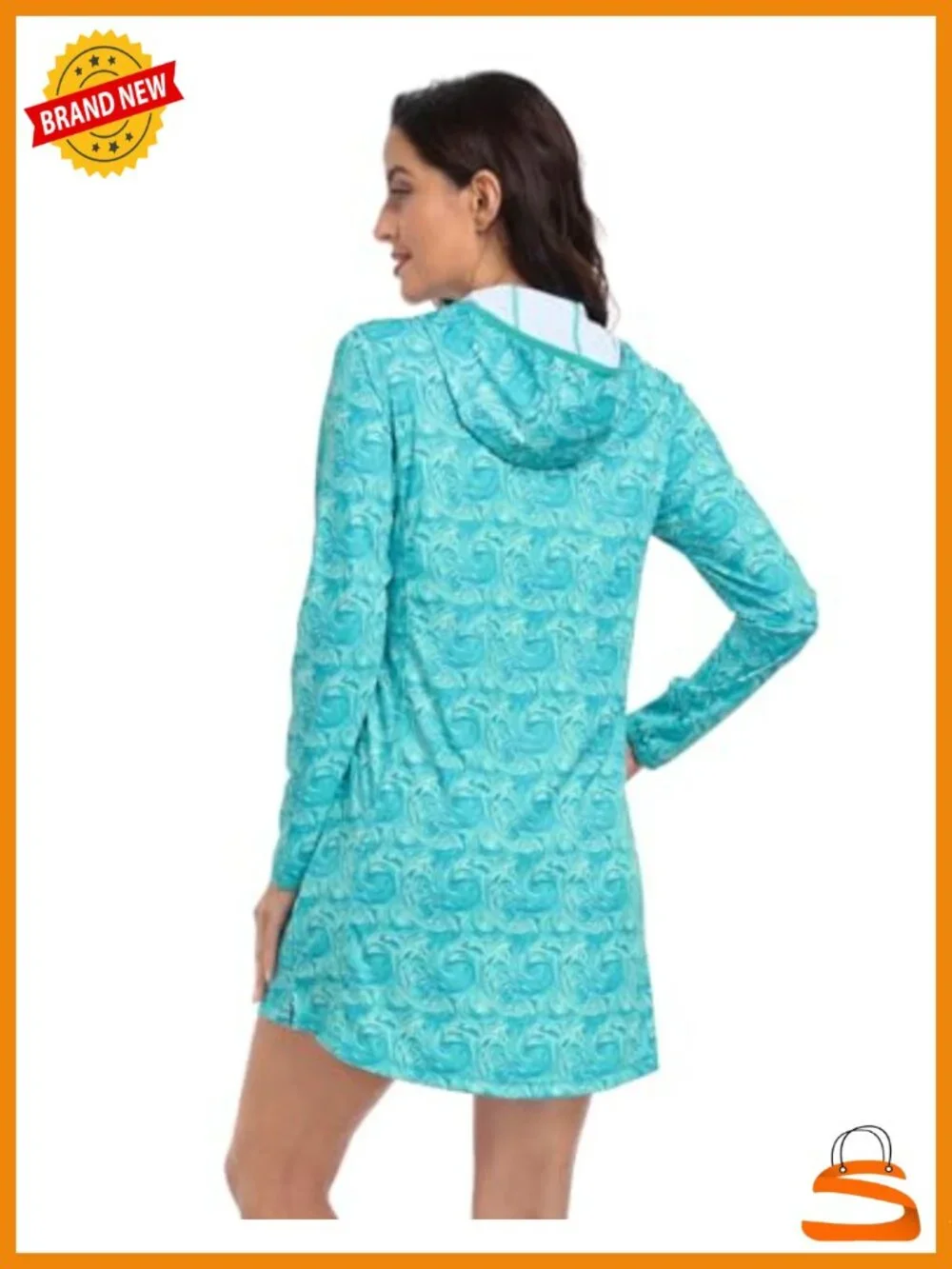 HDE Hooded Tunic Beach Coverup Long Sleeve UV Protection Swim Cover Up